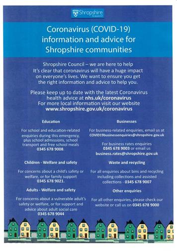  - Shropshire Council COVID-19 information & advice for Shropshire communities